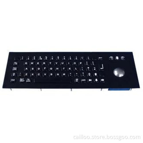 Panel Mounting 69keys Black Metal Keyboards With Trackball